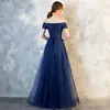 Vestido de Noche de un Hombro 2026 Nuevo Largo Azul Moderno y Elegante Vestido de Noche para Anfitriona de Banquete