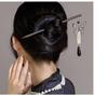 Lírio do vale franja strass rabo de peixe grampo de uma palavra bola redonda coque liga haste de cabelo novo estilo chinês garfo de cabelo feminino