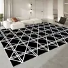 Alfombra de Piso para Sofá Estilo Crema Antideslizante de Lujo para Sala de Estar, Alfombra Lavable para Mesita de Noche de Dormitorio, Ventana Saliente, Mesa de Café
