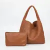 Venda Quente Transfronteiriça Bolsa de Axila Grande Capacidade Mãe-Filho Bolsa de Palha Tecida à Mão Bolsa de Mão Moda Feminina Bolsa de Ombro Venda Direta da Fábrica