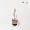 Cesta colgante de mimbre para maceta, Maceta colgante tejida, Maceta colgante para plantas verdes, Cesta decorativa creativa para jardín y balcón