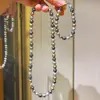 Conjunto de Pulseira e Colar de Pérolas Shijia de Alta Qualidade Cor Mista Café Cinza Maillard