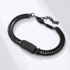 Pulsera de Acero Inoxidable DIY Personalizada con Nombre Grabado de Acero Titanio para Hombre, Regalo del Día del Padre Hip-Hop Transfronterizo Europeo y Americano 2025