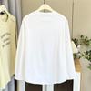 Nuevo Otoño Temprano 100 kg Básico Corte Tridimensional Estampado Letra Manga Larga Camiseta para Mujeres de Tallas Grandes, Talla Grande Ropa Interior 8119