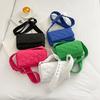 Bolsa xadrez canelada estilo ocidental bolsa feminina simples 2023 nova moda estilo coreano bolsa feminina de ombro transversal pequena bolsa quadrada