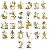 Acessórios para Joias DIY, Pingentes Pequenos de Liga Esmaltada, Acessórios de Pingente para Pulseira, Tags Florais com Letras Inglesas, 1 Peça