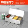 Caja de Condimentos de Acero Inoxidable 304 con Tapa abatible, Caja de Almacenamiento Comercial Engrosada, Caja para Ingredientes de Cocina con Tapa, Caja para Almacenamiento de Muestras con Compartimentos
