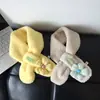 Cachecol Infantil Outono e Inverno Cachecol Quente de Pelúcia Estilo Coreano Moda Menina Protetor de Pescoço Bebê Fofo Super Fofo Flor Tendência