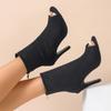 2024 Sapatos femininos de salto alto plus size para comércio exterior europeu e americano, sapatos de boca de peixe, botas curtas, sandálias femininas, cor sólida, versátil, moda, botas femininas, botas baixas