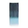 Extensiones de Cabello Recto con Degradado de Colores, Mechas, Cabello Largo y Liso, Extensiones de Cabello de Cinco Piezas con Clip, Extensiones de Cabello de Una Pieza sin Costuras