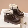 Botas Martin con Lazo para Niñas 2026 Nuevo Estilo Primavera y Otoño Moda Infantil Botas Cálidas de Algodón con Suela Suave para Niños Mayores Botas de Nieve