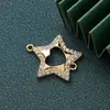 Acessórios de Joias Personalizados Transfronteiriços com Microincrustação de Estrela e Lua DIY Galvanoplastia Cobre Dourado Real Acessórios de Joias