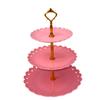 Plato de pastel de tres capas de estilo europeo, estante para postres, plato de postre, plato de fruta para sala de estar, plato para pastel de boda, estante para pastel de fiesta de cumpleaños