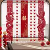 Set de decoración de boda con caracteres largos de "feliz" para la habitación nupcial, decoraciones de cortina, decoraciones de boda para las habitaciones del novio y la novia, decoraciones colgantes de mariposas, pancartas