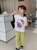 Camiseta de Manga Corta de Algodón Puro para Niñas Verano Lentejuelas Gato Kt Que Cambia de Color Ropa Infantil de Manga Corta Moderna Venta al por Mayor