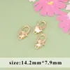 Hebilla de Cerdo Nariz de Amor en Forma de Corazón Chapada en Oro Verdadero 18K Hebilla de Conexión Japonesa Hebilla de Resorte O Ovalada Pendientes Collar Mitad