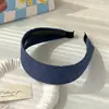 Faixa de Cabeça Xadrez com Listras Azuis e Aba Larga, Faixa de Cabeça de Jeans Fashion e Versátil, Para Sair, Acessórios de Cabelo Presilha, Novidade Primavera e Verão