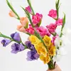 Toque suave flor de gladíolo artificial hidratante toque úmido haste única haste longa flor artificial arranjo de flores de casamento cena de fotografia decoração flor de gladíolo
