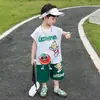 Ropa de Ultraman para niños, traje de niño con chaleco de sandía, nuevo y elegante conjunto deportivo de verano de dos piezas para bebé 2025