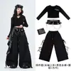 Ropa para niñas de danza jazz, tops de manga larga infantiles modernos y geniales, atuendos de actuación de street dance, ropa elegante de jazz para práctica para niños