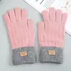 Luvas de Lã Tricotada com Forro de Fleece Quentes para Uso Externo, Espessadas para Proteção contra o Frio, Compatíveis com Tela de Toque, Venda por Atacado do Fabricante, Adequadas para Adultos, Antiderrapantes