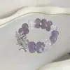 Atração BorboletaAmetista Natural Borboleta Super Fada Pulseira Fantasma Branco Pulseira de Design Doce de Nicho para Melhores Amigas