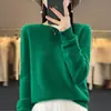 Nuevo Suéter de Lana Otoño e Invierno 2024 para Mujer 100% Lana Pura Cuello Redondo Interior Jersey Tejido de Lana Suéter
