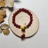 Pulsera de Cinabrio Hebilla Ping An Pulsera de Loto Moda Femenina Temperamento Pulsera Joker Joyería al por Mayor Nueva Moda Nacional China