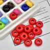 Cuentas Acrílicas de Agujero Grande de 14 mm Color Sólido Cuentas de Rueda Cuentas Espaciadoras Cuentas para Hilo Pulsera DIY Goma para el Cabello Tejido Accesorios para Joyería