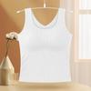 Nuevo brasier sin costuras con almohadilla en el pecho Chaleco Ropa interior de mujer pequeña camiseta básica de tirantes primavera chicas sexys pueden usar afuera top corto