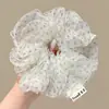 Laço de Cabelo de Renda Doce, Scrunchie de Luxo Estilo Coreano, Laço de Cabelo Extra-Grande para Coque, Corda de Cabelo para Rabo de Cavalo, Acessório de Cabelo