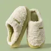 Chinelos de algodão femininos para uso doméstico no outono e inverno, chinelos quentes de pelúcia com sola grossa antiderrapante para ambientes internos para casais e homens no inverno