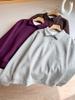 Sudadera Gris con Cuello Polo para Mujer 2025 Primavera y Otoño Nuevo Estilo Coreano Holgada Pullover Estilo Perezoso Camisa Cuello Chaqueta