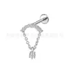 Pendientes de Aleación de Cobre F136 Incrustados con Circonita Pendientes de Cadena de Moda Joyería de Titanio para Perforaciones Clavos para Hueso de la Oreja