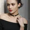 Joias populares estilo coreano atacado Anel aberto de pérola em aço titânio 3MM dourado Pequenas joias femininas atacado R-256