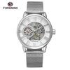 Reloj mecánico semi-automático de pulso manual para hombre FORSINING/Fucini de acero inoxidable para negocios A099