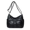 Nova Bolsa Transfronteiriça Multicamadas de Couro Macio Bolsa Feminina de Grande Capacidade Moda Retrô Versátil Bolsa Transversal Feminina Bolsa de Axila para o Dia a Dia