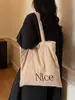 Bolso bandolera casual con estampado de letras estilo coreano para mujer, nueva colección otoño 2026, gran capacidad, ligero y plegable