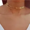 Europa y los Estados Unidos joyería transfronteriza temperamento moda cadena de espina de pescado nuevo collar corto de lentejuelas collar cadena de clavícula collar de personalidad