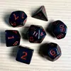Juego de Dados Poliedros D&D con Patrón de Mármol, Color Mixto Transparente D4D6D8D10D12D20 Caras, Coc, Juego de Mesa, Juego de Siete Piezas