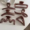 Pinza para el Cabello Grande con Patrón de Mármol Color Café de Gama Alta Pinza de Tiburón para Recogidos de Niche con Sentido de Sofisticación Accesorio para el Cabello