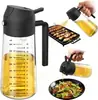 Borrifador de Azeite de Vidro 470ml/16oz para Cozinhar - Dispensador de Azeite 2 em 1 para Utensílios de Cozinha, Air Fryer, Salada e Churrasco