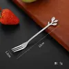 Cuchara de Acero Inoxidable Cuchara y Tenedor Creativos con Forma de Hoja Cuchara Dorada para Café Cuchara para Remover Postres Tenedor para Pastel de Frutas Regalo Cuchara Pequeña