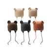 Nuevo sombrero de lana otoño e invierno 2024 para mujer, orejas de oso lindas, versión coreana para circunferencia de cabeza grande, protección para las orejas, sombrero de punto cálido, rana