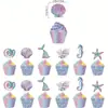 Decoración temática de pancarta con patrón de animales marinos de sirena para fiesta transfronteriza suministros para fiesta temática submarina
