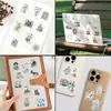Paquete de 50 Pegatinas Transparentes de Dibujos Animados de Invierno Acuarela para Diarios DIY, Equipaje, Decoración de Guitarra, Pegatinas Impermeables