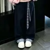 Conjunto de Roupa para Meninas 2026 Primavera e Outono Novo Doce Laço Camisa POLO com Patchwork Xadrez e Calça Casual de Perna Larga Conjunto de Duas Peças