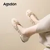 Zapatos Augu Shiden de Tacón Bajo para Mujer 2026 Nuevos de Verano Retro Casual Slip-On Ligeros con Suela Suave
