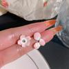 Pendientes de flores de color dopamina de verano para mujer, con ambiente festivo, pendientes que combinan con todo, pendientes de temperamento con halo de moda