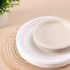 Prato descartável assar comida leve salada prato de papel redondo prato longo prato redondo quadrado louça degradável placa de papel grau alimentício